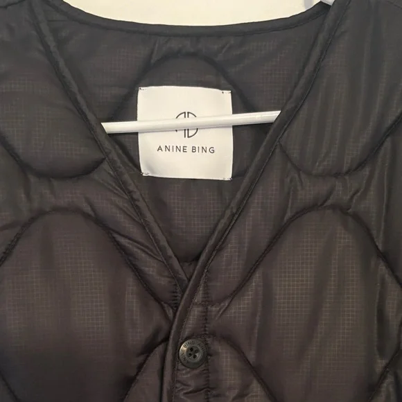 Anine Bing Black Quilted Coat M - Picture 3 of 4